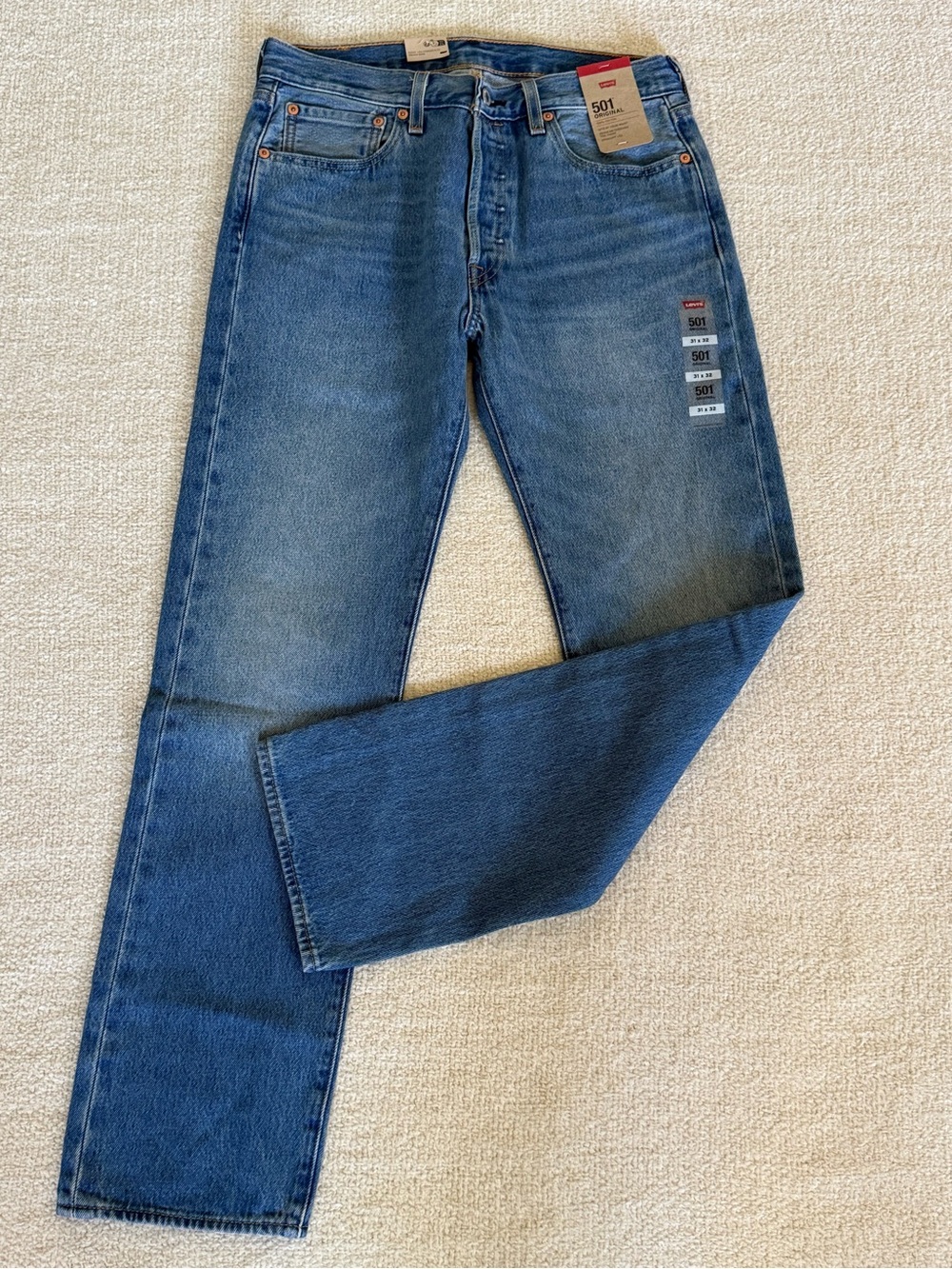 Levi’s 501 Original Men’s Straight Leg Jeans 31x32 Medium Wash NWT